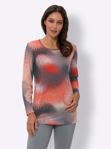 Sieh an! Longshirt in orange-taupe-bedruckt