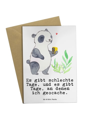 Mr. & Mrs. Panda Beileidskarte Panda Geocaching mit Spruch in Weiß