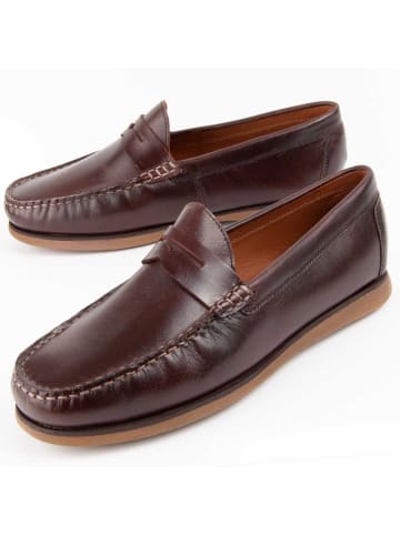 Purapiel Mokassins Weiße Schuhe Mocca7 in Braun
