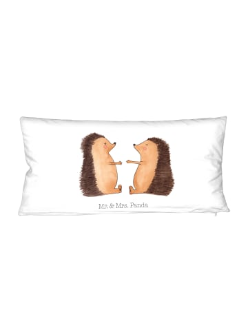 Mr. & Mrs. Panda 80x40 Pärchen Kissen Igel Liebe ohne Spruch in Weiß