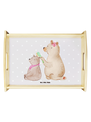 Mr. & Mrs. Panda Tablett Bär Kind ohne Spruch in Grau Pastell