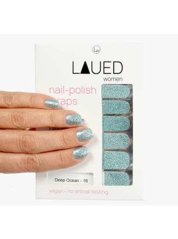 VARGU LAUED vegane Nagelfolien solid glitter in Deep Ocean