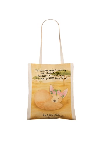 Mr. & Mrs. Panda Tasche Wüstenfuchs Blumen Design mit Spruch in Weiß