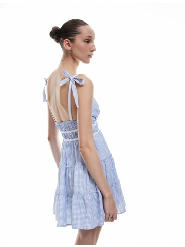 KOTON KLEIDER in Blau Karomuster