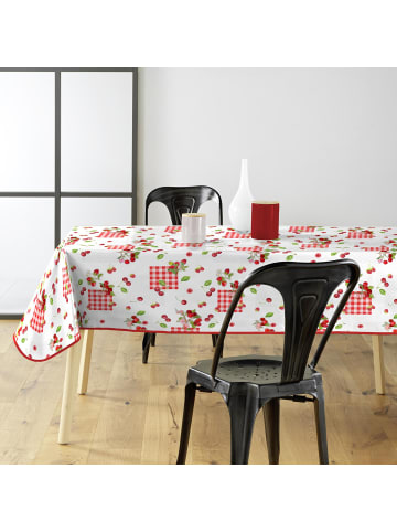 Douceur d’Intérieur Tischdecke mit Obstmotiv CERISE, Kunststoff in Rot, 140 x 240 cm