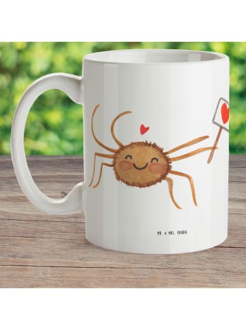 Mr. & Mrs. Panda Plastikbecher Spinne Agathe Motivation ohne Spruch in Weiß