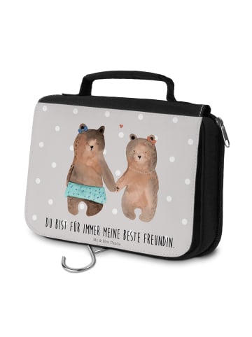 Mr. & Mrs. Panda Beauty Case Bär Freundin mit Spruch in Grau Pastell