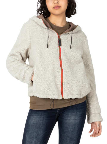 Timezone Jacke Teddyfell Kapuze Wendbar Retro-Look in Braun