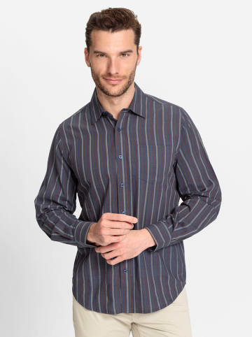 WITT WEIDEN Langarm-Hemd in rauchblau-gestreift