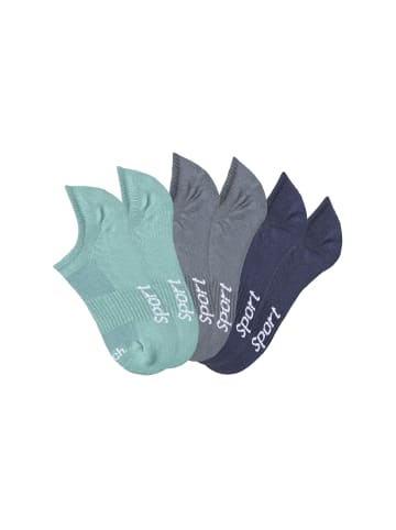 Bench Sneakersocken in 2x dunkel mint, 2x marine, 2x grau