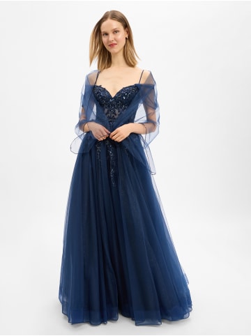 Unique Abendkleid in marine - 0002