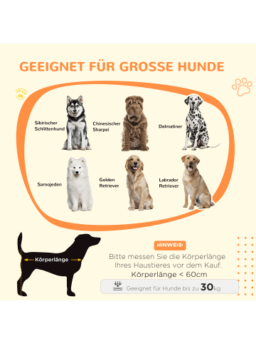 Pawhut Hundekäfig Weiß 98L x 58B x 61H cm