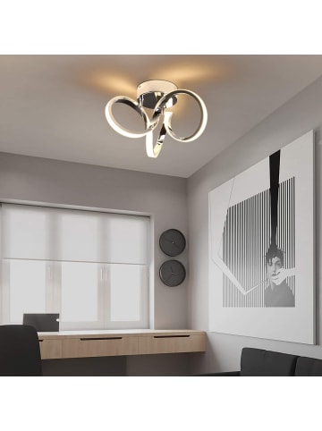 ZMH LED Deckenleuchte in nickel 19W 3000K Warmweiß Arbeitszimmerlampe L 31cm