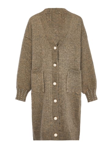 caissa Damen Strickjacke in Taupe Melange