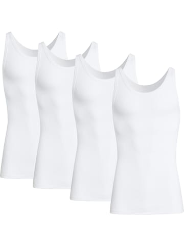 Con-ta Baumwolle, Doppelripp Unterhemd 4er-Pack in weiß