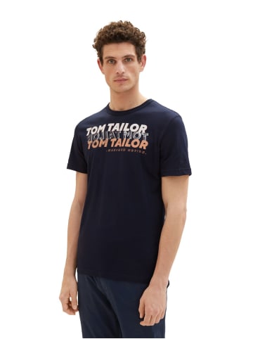 Tom Tailor T-Shirt WORDING LOGO in Blau