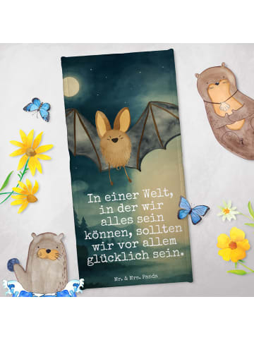 Mr. & Mrs. Panda Handtuch Fledermaus Flügel Design mit Spruch in Gelb Pastell