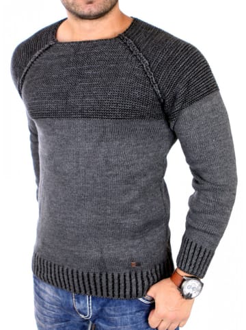 RESLAD Strickpullover Two-Tone in anthrazit