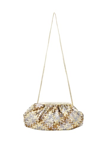 faina Women Clutch in Gold Yellow
