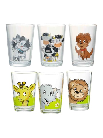 Ritzenhoff & Breker 6-tlg. Kindergläser Hof- und Dschungeltiere in Bunt – 205 ml in bunt