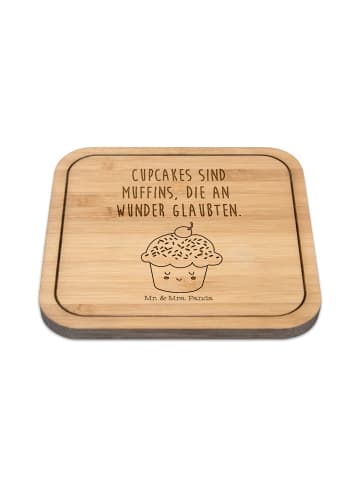 Mr. & Mrs. Panda Tassenuntersetzer Cupcake mit Spruch in Transparent