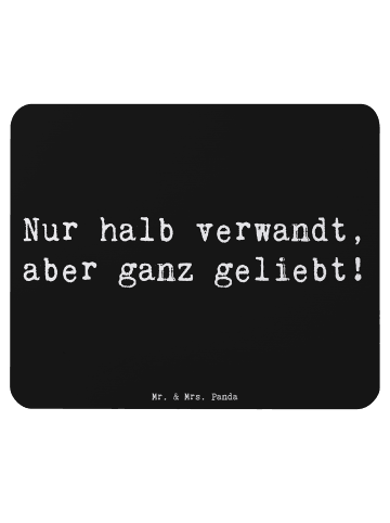 Mr. & Mrs. Panda Mauspad Halbbruder Liebe mit Spruch in Schwarz