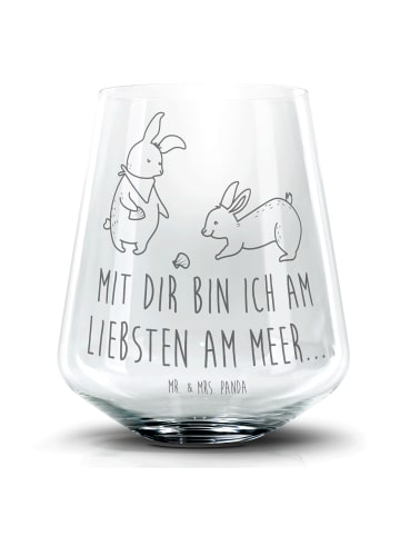 Mr. & Mrs. Panda Blümchentail Glas Hasen Muschel mit Spruch in Transparent