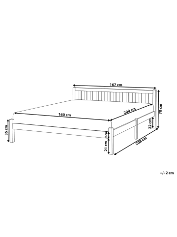 Beliani 2-tlg Doppelbett FLORAC in Weiß