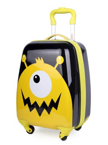 Hauptstadtkoffer For Kids - Kindertrolley Monster in Schwarz-Gelb