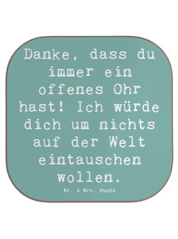 Mr. & Mrs. Panda Tassenuntersetzer Spruch Freund fürs Leben mit ... in Meeresbrise