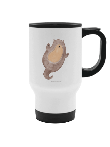 Mr. & Mrs. Panda Thermobecher Design Otter Umarmen ohne Spruch in Weiß