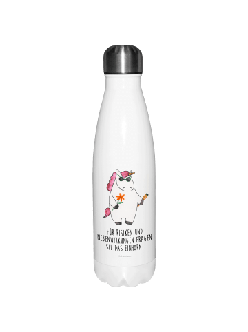 Mr. & Mrs. Panda Sport Trinkflasche Einhorn Woodstock mit Spruch in Weiß