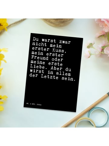 Mr. & Mrs. Panda Grußkarte Du warst zwar nicht... mit Spruch in Schwarz