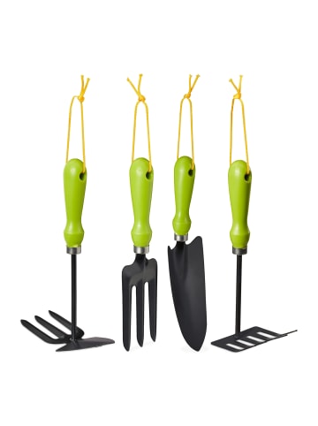 relaxdays Gartenwerkzeug Set 4 teilig in Grün