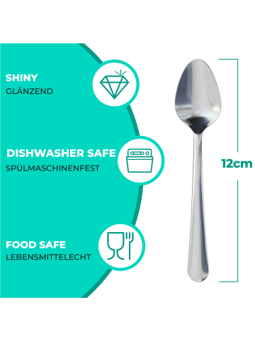 Praknu Espressolöffel klein 12er Set aus Edelstahl