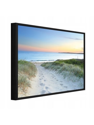WALLARENA Bild mit Rahmen Strand in Blau