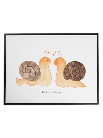 Mr. & Mrs. Panda Schreibunterlage Schnecken Liebe ohne Spruch in Weiß