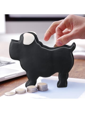 relaxdays 2 x Spardose in Schwarz - (B)8,5 x (H)17 x (T)20 cm