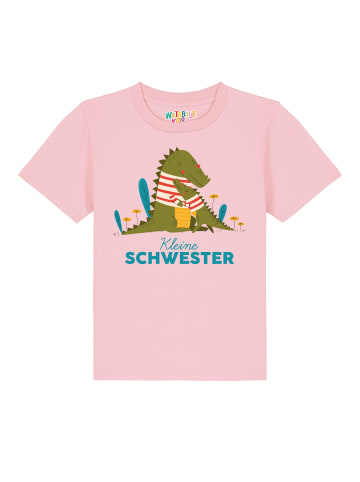 wat? Apparel T-Shirt Krokodil Kleine Schwester in Rosa