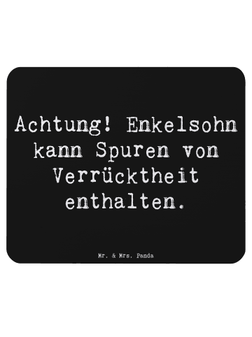 Mr. & Mrs. Panda Mauspad Enkelsohn Verrücktheit mit Spruch in Schwarz