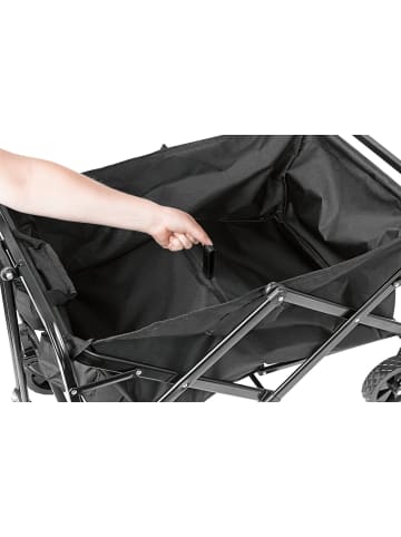EASYmaxx Bollerwagen faltbar schwarz mit kleinen Rädern Schwarz