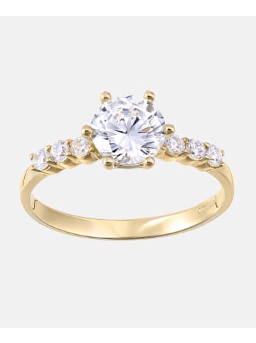 Diamant L'éternel Verlobungsring aus 375 Gelbgold mit Zirkonia