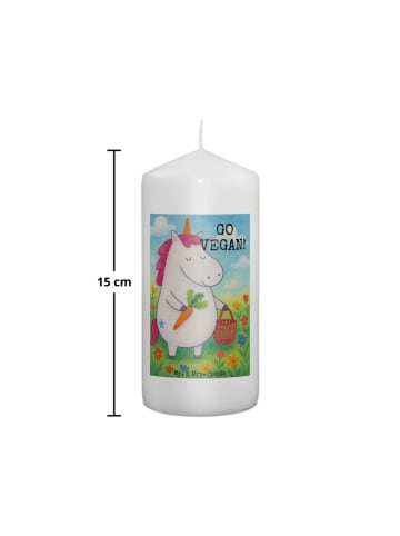 Mr. & Mrs. Panda Kerze Einhorn Vegan Design mit Spruch in Weiß