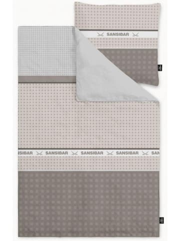 Sansibar Bettwäsche Cubes in Taupe, 155x220 cm