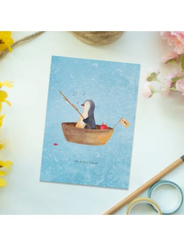 Mr. & Mrs. Panda Wanddeko Pinguin Angelboot ohne Spruch in Eisblau