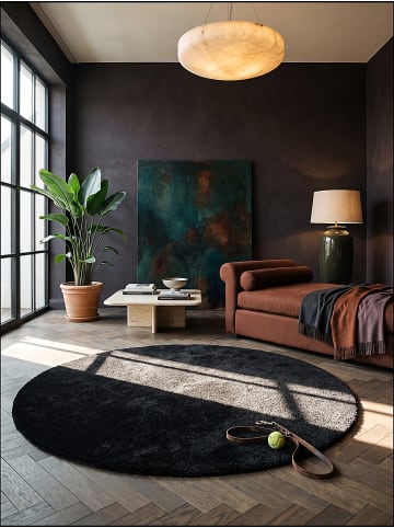 KADIMA DESIGN Läufer Uni rutschhemmend weich wohnlich Wohnzimmer Schlafzimmer in Schwarz