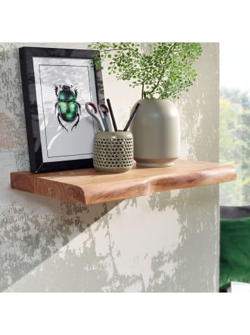 KADIMA DESIGN Wandregal mit Baumkante Massivholz 40 cm, Design Schweberegal