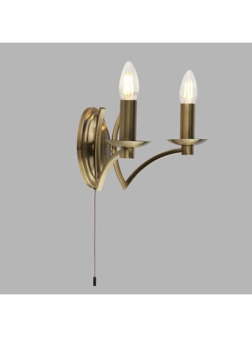 Licht-Erlebnisse Wandlampe (B)31 x (H)17 cm in Messing Antik