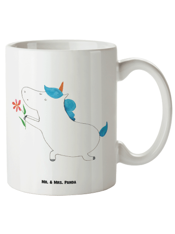 Mr. & Mrs. Panda steingut tasse Einhorn Blume ohne Spruch in Weiß