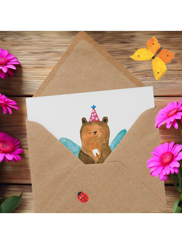 Mr. & Mrs. Panda Einladungskarte Bär Zahnfee ohne Spruch in Weiß